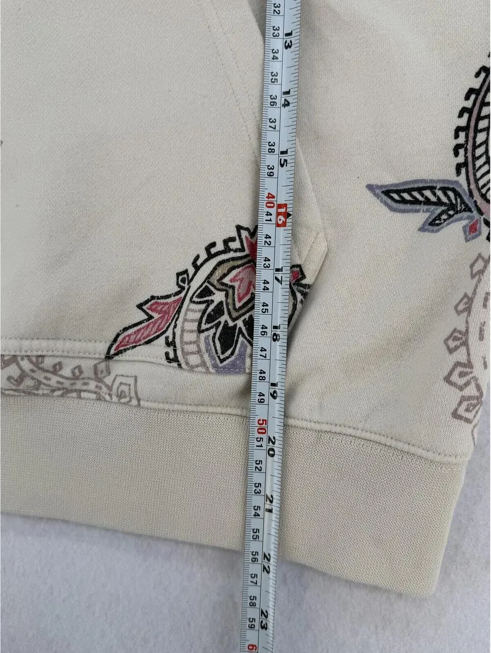 90s GAP‎ Hoodie Teen 8 Cream Paisley Vintage Streetwear